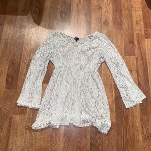 Sheer Lace white Babydoll shirt